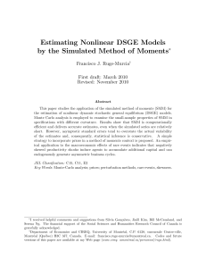 Estimating Nonlinear DSGE Models by the Simulated Method of Moments