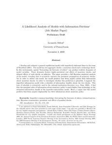 A Likelihood Analysis of Models with Information Frictions (Job Market Paper)