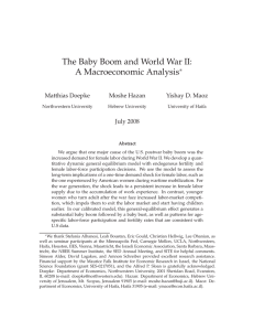The Baby Boom and World War II: A Macroeconomic Analysis ∗ Matthias Doepke