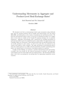 Understanding Movements in Aggregate and Product-Level Real-Exchange Rates ∗ Ariel Burstein