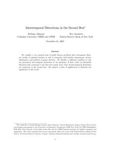 Intertemporal Distortions in the Second Best