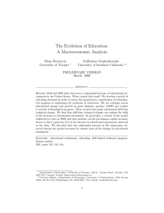 The Evolution of Education: A Macroeconomic Analysis
