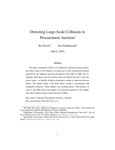 Detecting Large-Scale Collusion in Procurement Auctions ∗ Kei Kawai