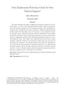 Does Employment Protection Create Its Own Political Support? Bj¨orn Br¨ ugemann