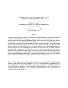 IDENTIFICATION OF INCOME-LEISURE PREFERENCES AND EVALUATION OF INCOME TAX POLICY