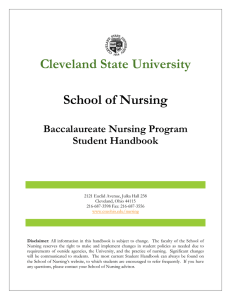 Cleveland State University School of Nursing  Baccalaureate Nursing Program