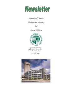 Department of Chemistry Cleveland State University And Cengage Publishing