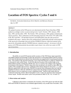 Location of FOS Spectra: Cycles 5 and 6