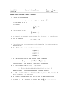 Math 2200 § 2. Second Midterm Exam Name: Sample