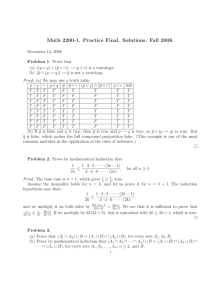 Math 2200-1. Practice Final. Solutions. Fall 2008.
