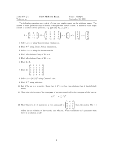 Math 2270 § 3. First Midterm Exam Name: Sample