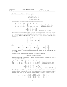 Math 2270 § 1. First Midterm Exam Name: −