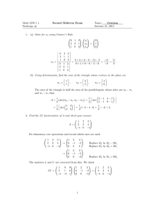 Math 2270 § 1. Second Midterm Exam Name: Solutions