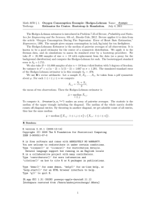 Math 3070 § 1. Oxygen Consumption Example: Hodges-Lehman Name: Example