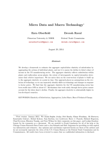 Micro Data and Macro Technology Ezra Oberfield Devesh Raval ∗