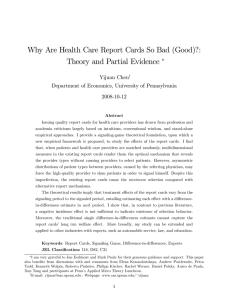 Why Are Health Care Report Cards So Bad (Good)?: Yijuan Chen
