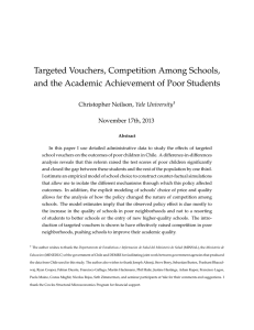 Targeted Vouchers, Competition Among Schools, Yale University November 17th, 2013