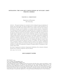 ESTIMATING THE LONG-RUN IMPLICATIONS OF DYNAMIC ASSET PRICING MODELS TIMOTHY M. CHRISTENSEN