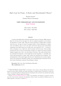 Zipf’s Law for Firms: A Static and Microfounded Theory