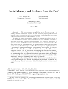 Social Memory and Evidence from the Past ∗