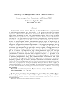 Learning and Disagreement in an Uncertain World