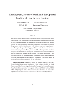Employment, Hours of Work and the Optimal
