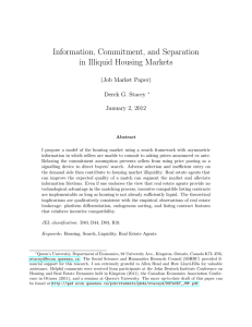 Information, Commitment, and Separation in Illiquid Housing Markets (Job Market Paper)