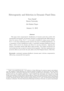 Heterogeneity and Selection in Dynamic Panel Data Yuya Sasaki Brown University