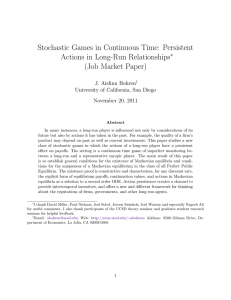 Stochastic Games in Continuous Time: Persistent Actions in Long-Run Relationships ∗