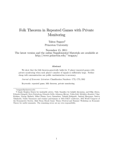 Folk Theorem in Repeated Games with Private Monitoring