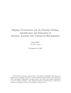 Highway Procurement and the Stimulus Package: Identification and Estimation of