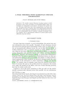 A FOLK THEOREM WITH MARKOVIAN PRIVATE INFORMATION