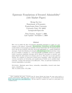 Epistemic Foundations of Iterated Admissibility (Job Market Paper)