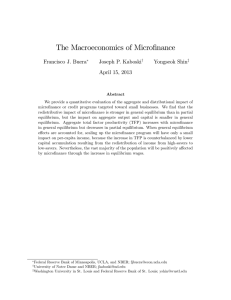 The Macroeconomics of Micro…nance Francisco J. Buera Joseph P. Kaboski Yongseok Shin