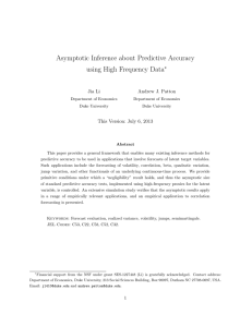 Asymptotic Inference about Predictive Accuracy using High Frequency Data ∗ Jia Li