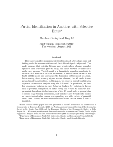 Partial Identification in Auctions with Selective Entry ∗ Matthew Gentry