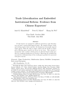 Trade Liberalization and Embedded Institutional Reform: Evidence from Chinese Exporters ∗