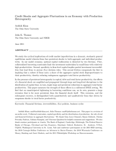 Credit Shocks and Aggregate Fluctuations in an Economy with Production Heterogeneity