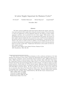 Is Labor Supply Important for Business Cycles? ∗ November 2011
