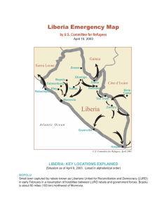 Liberia Liberia Emergency Map by U.S. Committee for Refugees Guinea