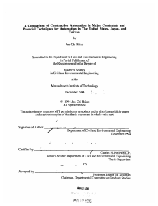 A  Comparison  of  Construction  Automation ... Potential  Techniques  for  Automation  in ...