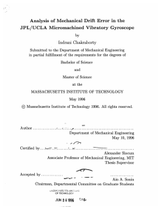 Analysis  of  Mechanical  Drift  Error in ... JPL/UCLA  Micromachined  Vibratory  Gyroscope Indrani  Chakraborty