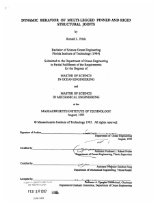 DYNAMIC  BEHAVIOR  OF  MULTI-LEGGED  PINNED AND ... STRUCTURAL  JOINTS