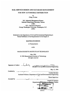 by RAIL SERVICE DESIGN  AND  DATABASE  MANAGEMENT NEW AUTOMOBILE