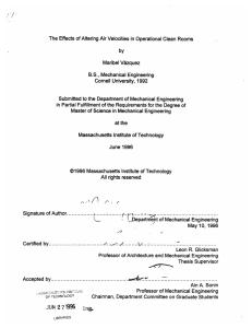 The Effects  of Altering  Air Velocities  in... Maribel B.S.,  Mechanical  Engineering by