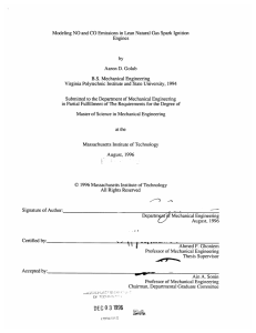 Modeling  NO and CO Emissions  in Lean Natural ... Engines by Aaron  D.  Golub