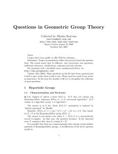 Questions in Geometric Group Theory Collected by Mladen Bestvina