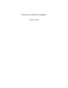 Lectures on Derived Categories Dragan Miliˇ ci´ c