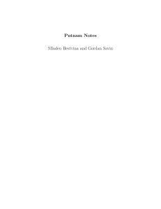 Putnam Notes Mladen Bestvina and Gordan Savin