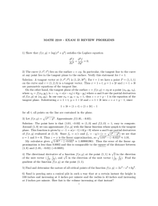 MATH 2210 - EXAM II REVIEW PROBLEMS + y